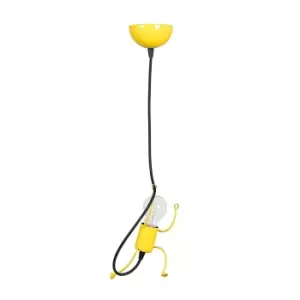 Image of Bobi Yellow Slim Pendant Ceiling Light 1x E27