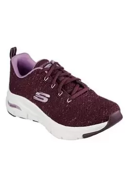 Image of Skechers Arch Fit Engineered Trainers - Plum, Plum, Size 6, Women