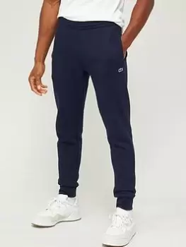 Image of Mens Lacoste Organic Cotton Fleece Trackpants Size 10 - 5XL Navy Blue