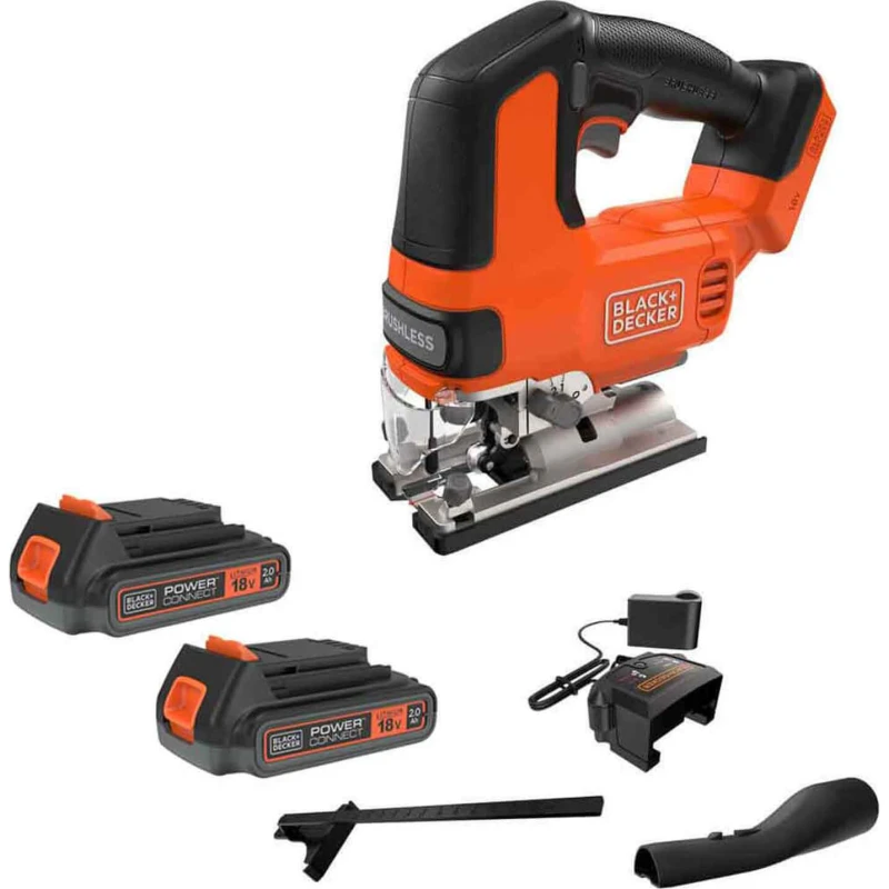 Image of Black and Decker BLCJS78 18v Cordless Brushless Jigsaw 2 x 2ah Li-ion Charger No Case BLCJS78D2