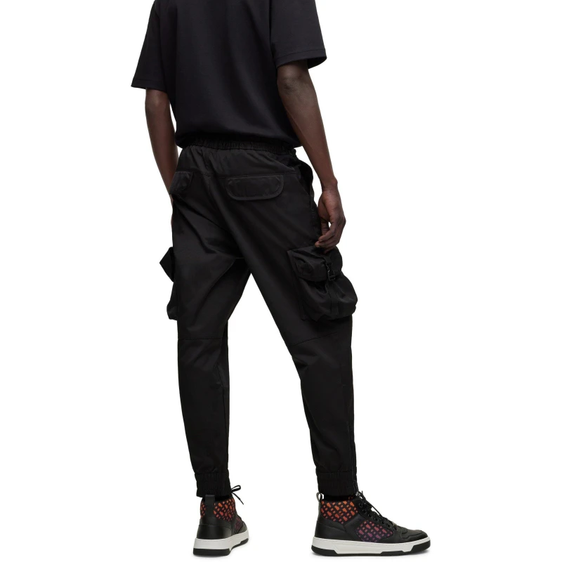 Image of Boss Mens Khaby Wide Leg Trousers Black male 28W R
