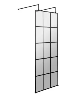 Image of Hudson Reed 700mm Frame Screen With Arms And Feet - Matt Black