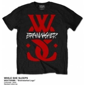 Image of While She Sleeps Brainwashed Logo Mens Black T Shirt: X Larg
