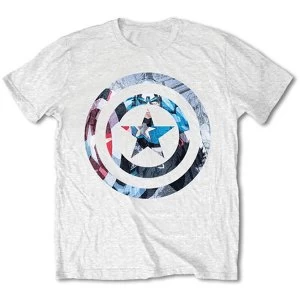 Image of Marvel Comics - Captain America Knock-out Unisex Large T-Shirt - White
