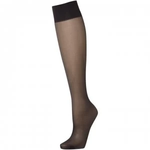 image of Wolford Sheer 3 pair pack 15 denier knee high socks - Black