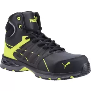 image of Puma Safety Mens Velocity 2.0 Mid Leather Safety Boots (11 UK) (Yellow/Black) - Yellow/Black