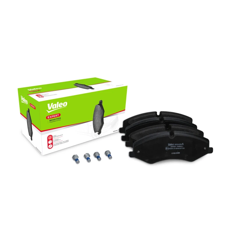 Image of VALEO 302439A Brake pad set EXPERT Front Axle, excl. wear warning contact, with anti-squeak plate Brake Pad Set,disc brake (402)