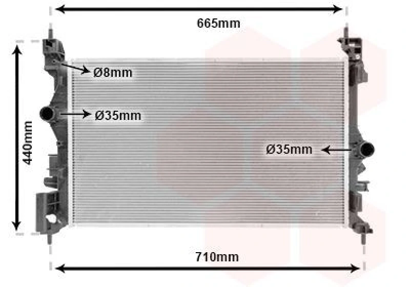 Image of VAN WEZEL Engine radiator VAN WEZEL 37012715