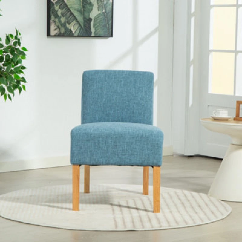 Image of Artemis Home Selina Fabric Armless Accent in Teal Teal Unisex
