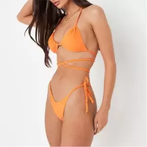 image of Missguided Tie Side Bikini Bottoms - Orange