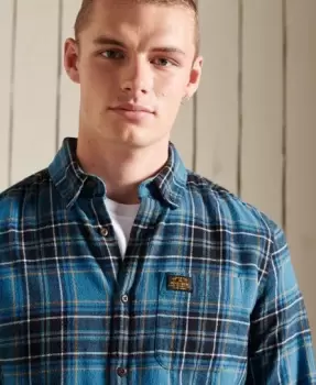 Image of Superdry Mens Organic Cotton Lumberjack Check Shirt Blue / Kilburn Check Blue - Size: M