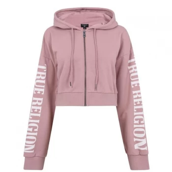 image of True Religion Logo Crop Hoody - Woodrose 6804