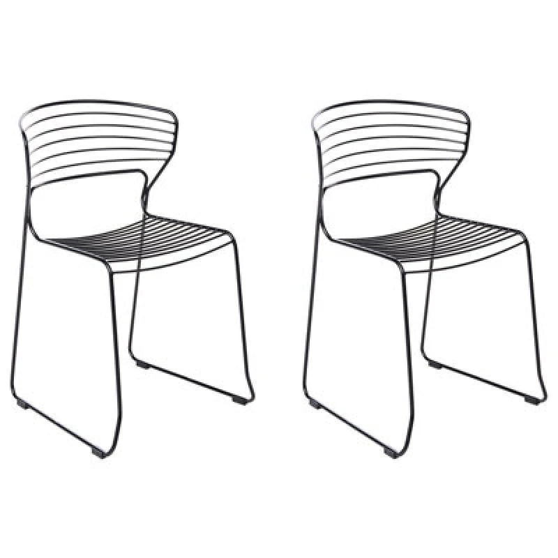 Image of Beliani Set Of 2 Garden Chairs Pistoia Metal Black