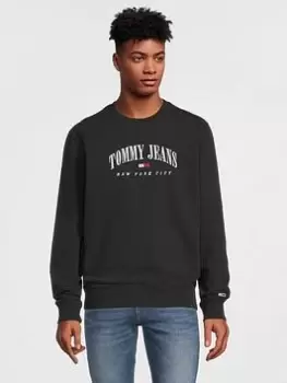 Image of Tommy Jeans TJM Small Varsity Sweatshirt - Black Size M Men