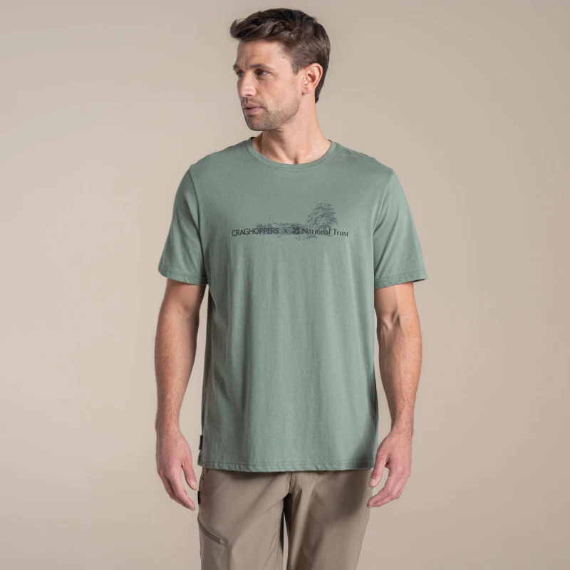 Image of Craghoppers Craghoppers Men Sabden Regular Fit Short Sleeved T-Shirt in Baby Blue Size: 2X-large Baby Blue XXL Male 5063260143080