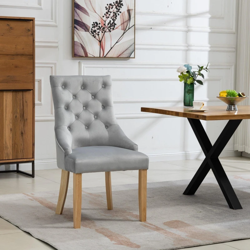 Image of Artemis Home Ravenna Velvet Dining Chairs - Set of 2 in Silver Silver Unisex