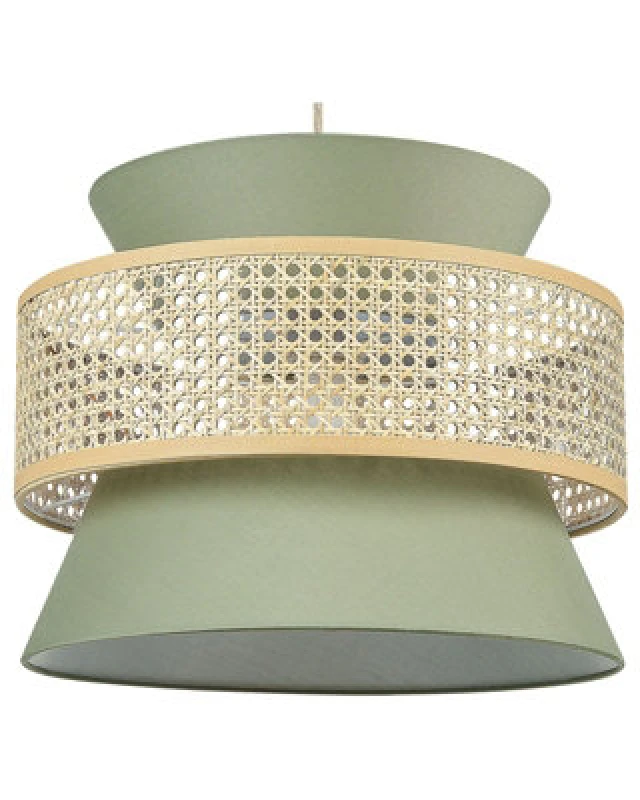 Image of Beliani Pendant Lamp Luyano Rattan Light Green