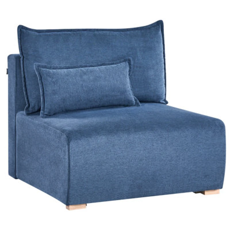 Image of Beliani 1-Seat Section Nerbo Fabric Blue