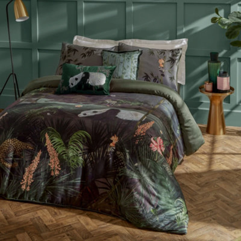 Image of Paoletti Paoletti Chuan Exotic Jungle Duvet Cover Set Size: Super King Multi Super King Unisex 5025532814371