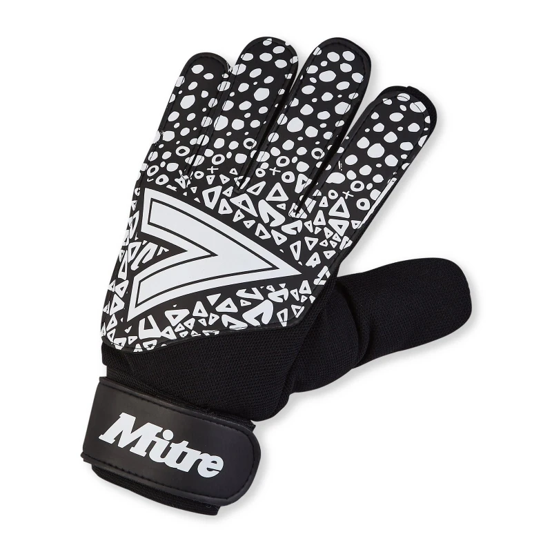 Image of Mitre Mens Logo Goalkeeper Gloves in Black Size: 10 Black Male 10