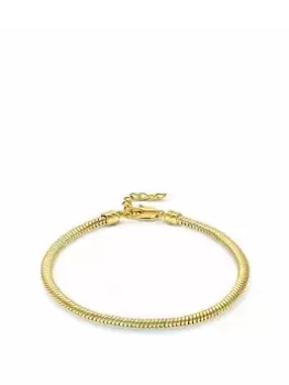 Image of Inicio 14K Gold Plated Recycled Fine Cobra Snake Chain Bracelet Gift Pouch