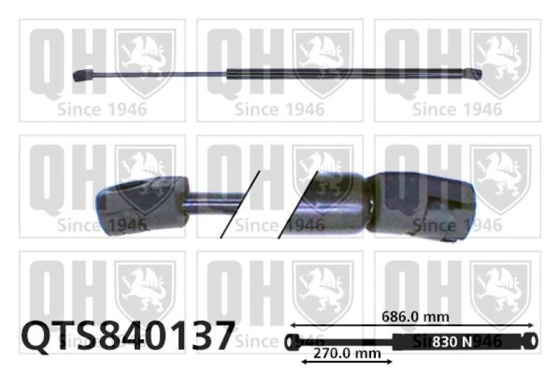 Image of QUINTON HAZELL Tailgate strut QUINTON HAZELL QTS840137
