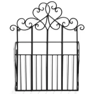 image of Black Scroll Wall Hanging Single Section Magazine Rack