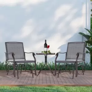 Image of Alfresco Set of 2 Steel Glider Chairs with Table, Brown