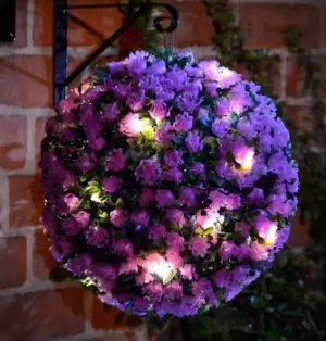 image of Solalite LED Solar Topiary Ball Mini Rose Purple 28cm