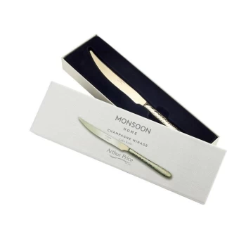 Image of Arthur Price Monsoon 'Champagne Mirage' stainless steel cake knife, cutlery for luxury home dining - Metallics
