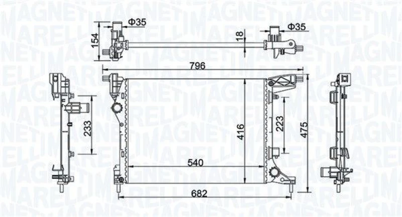 Image of MAGNETI MARELLI Engine radiator MAGNETI MARELLI 350213203300