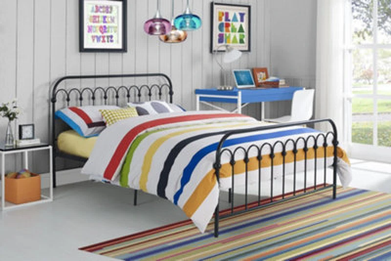 Image of Novogratz Ng Bright Pop Metal Bed Black Double, Black 4005009NUK