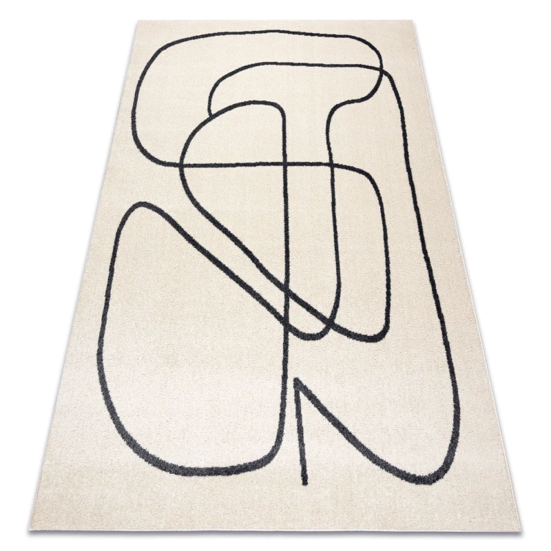 Image of RugsX Carpet Fusion 8297 Cream / Dark Grey - Lines, Modern, Abstract 160X220 Cm