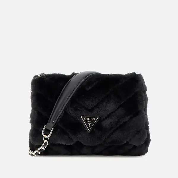 image of Guess Katine Mini Faux Fur Crossbody Bag