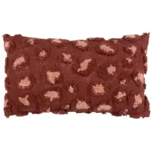 Image of Maeve Tufted Leopard Print Cushion Brick