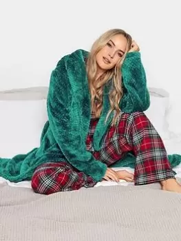 Image of Long Tall Sally Honeycomb Hooded Maxi Robe, Green, Size 8-10, Women