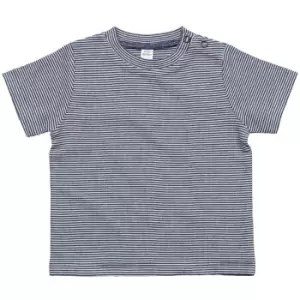 Image of Babybugz Baby Stripy T-Shirt (3/6 Months) (White/Nautical Navy)