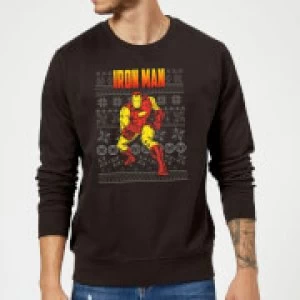 Image of Marvel Avengers Classic Iron Man Christmas Sweatshirt - Black - XXL