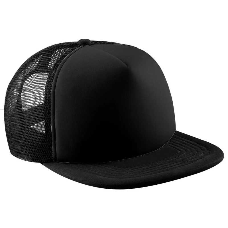 Image of Beechfield Beechfield Men Vintage Plain Snap-Back Trucker Cap Pack of 2 in True Black True Black One Size Male 5059269087678