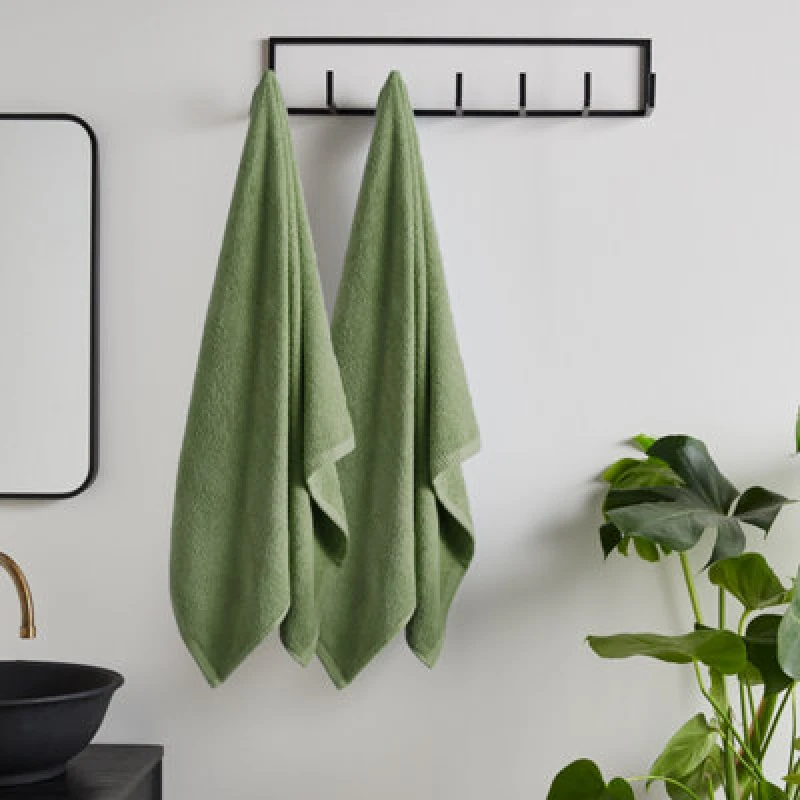 Image of Catherine Lansfield Quick Dry Two Bath Sheet Towels Sage
