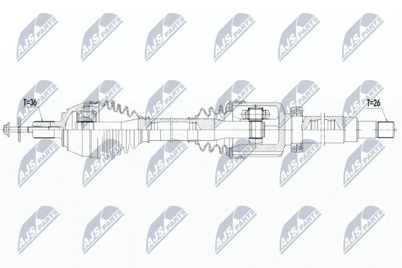 Image of NTY NPW-VV-125 Drive shaft Manual Transmission, Front Axle Right Drive Shaft (13)