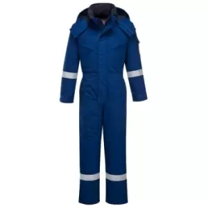 Image of Biz Flame Mens Flame Resistant Antistatic Winter Overall Royal Blue 2XL 32"