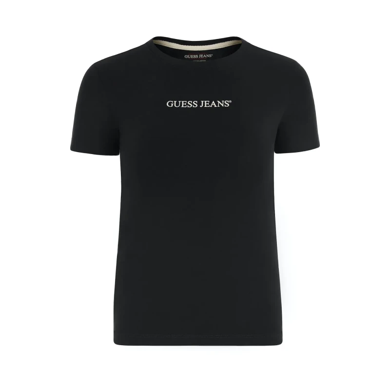 Image of Guess Womens slim printed logo T-Shirt Guess Noir Female S