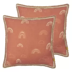 Image of Furn. Rain Shadow Twin Pack Polyester Filled Cushions Red Clay