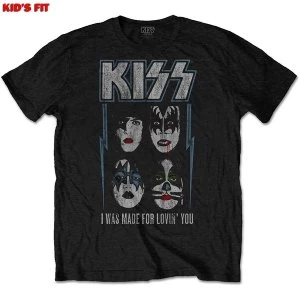 Image of KISS - Made For Lovin' You Kids 11 - 12 Years T-Shirt - Black