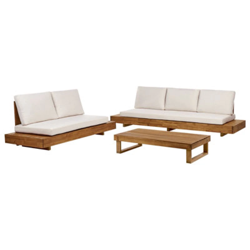Image of Beliani Garden Lounge Set With Table 5 Seater Marettimo Certified Acacia Wood Brown