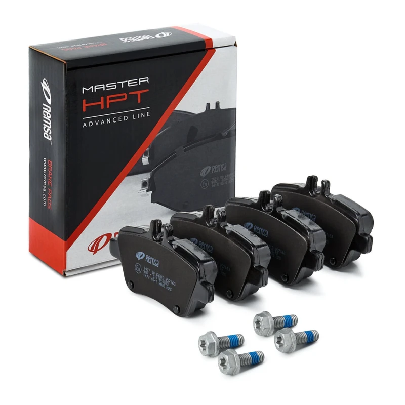 Image of REMSA 1477.00 Brake pad set Rear Axle, prepared for wear warning indicator, with accessories, with bolts/screws Brake Pad Set,disc brake (402)