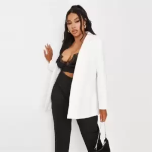 image of Missguided Oversized Boyfriend Blazer - White