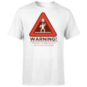 Image of Warning Dad Dancing T-Shirt - White - 3XL