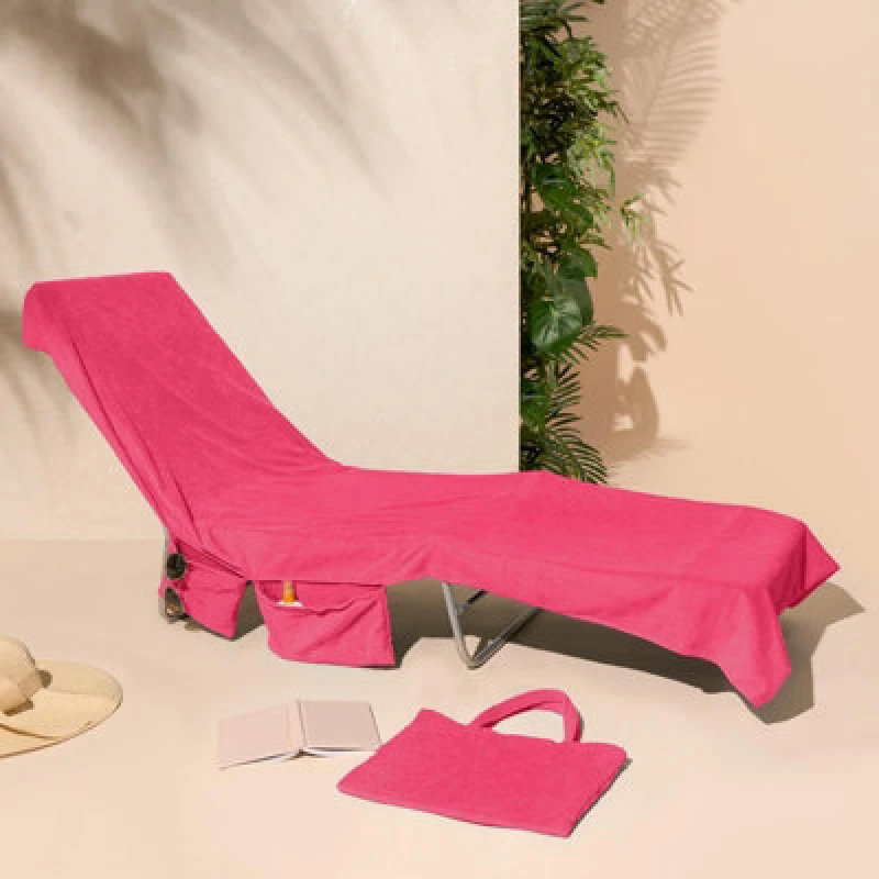 Image of OHS OHS Beach Towel Bag Microfiber Quick Dry Absorbent Bath Large Travel Spa in Pink Size: Bath Towel Pink Bath Towel Unisex 5027434196517